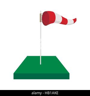 Windsack am Golfplatz Cartoon Ikone Stock Vektor