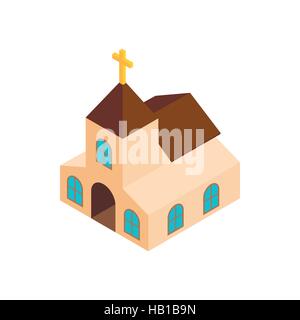 Isometrische 3D-Symbol Kirche Stock Vektor