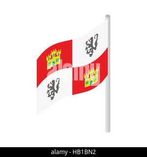 Königliche Spanische Flagge auf Columbus-Schiff-Symbol Stock Vektor