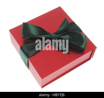 Schöne Geschenkbox isoliert auf weißem Hintergrund Stockfoto