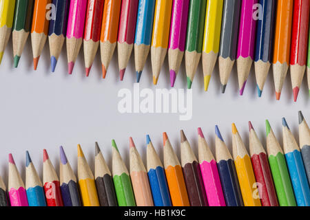 Sammlung von hölzernen Buntstifte Stockfoto