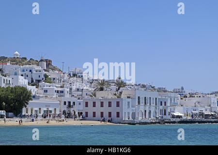 Mykonos-Stadt oder Chora Stockfoto