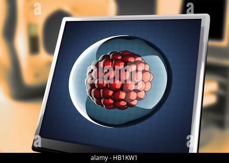 Mikro Einzelzelle auf monitor Stockfoto