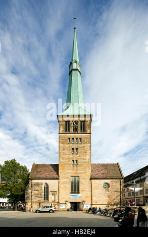 Kirche St. Nicolai, Pferdemarkt, Altstadt Hameln, Niedersachsen, Deutschland zu vermarkten. Stockfoto