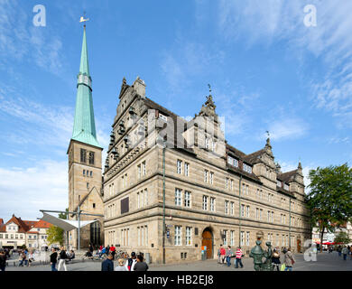 Hochzeit Haus von 1617, städtische Festival und center Feier, Markt Church St. Nicolai, Weserrenaissance Stockfoto