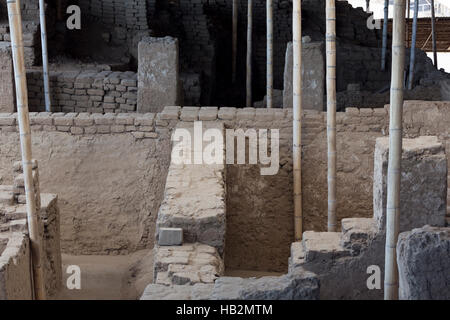 Ausgrabungsstätte Huaca del Sol y De La Luna, Peru Stockfoto