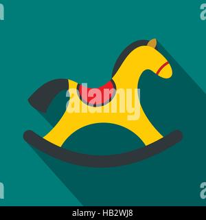 Kinder Schaukelpferd flache Symbol Stock Vektor