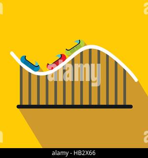 Achterbahn-flach-Symbol Stock Vektor