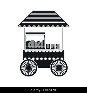 Popcorn schwarz einfache Warenkorbsymbol Stock Vektor