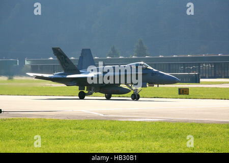 Schweiz, Meiringen, Flugplatz, FA-18 Hornet Stockfoto