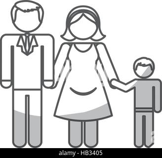 Familie der Eltern und Kinder-Symbol auf weißem Hintergrund. Piktogramm-Design. Vektor-illustration Stock Vektor