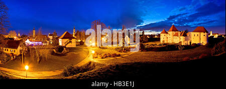 Panorama der Stadt Varazdin Abend Stockfoto