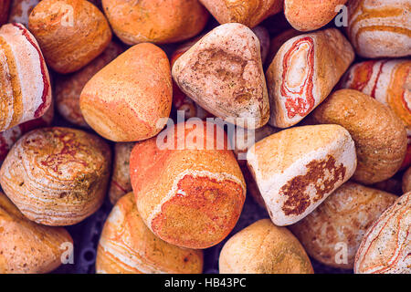Stein weiß, rot und Gelb Muster Stockfoto