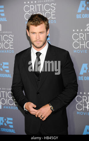 Schauspieler Chris Hemsworth besucht die 20. Critics' Choice Movie Awards im Hollywood Palladium am 15. Januar 2015 in Hollywood, Kalifornien. Stockfoto