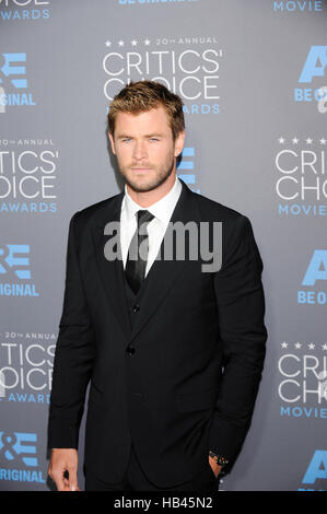 Schauspieler Chris Hemsworth besucht die 20. Critics' Choice Movie Awards im Hollywood Palladium am 15. Januar 2015 in Hollywood, Kalifornien. Stockfoto