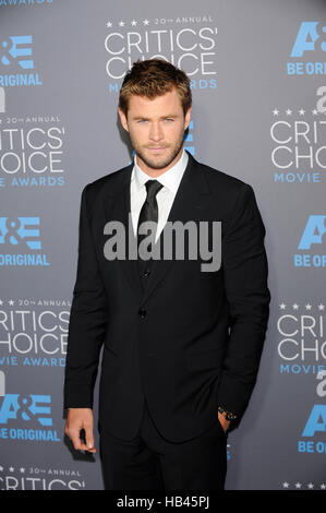 Schauspieler Chris Hemsworth besucht die 20. Critics' Choice Movie Awards im Hollywood Palladium am 15. Januar 2015 in Hollywood, Kalifornien. Stockfoto