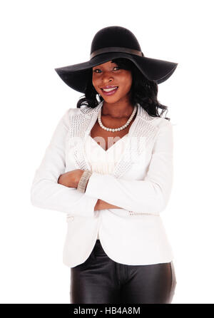 Afroamerikanische Frau tragen Hut. Stockfoto