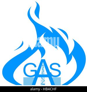Abstrakten Symbol-Gas-Industrie. Abbildung auf weißem Hintergrund. Stockfoto