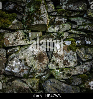 Alte trocken Steinmauer Stockfoto