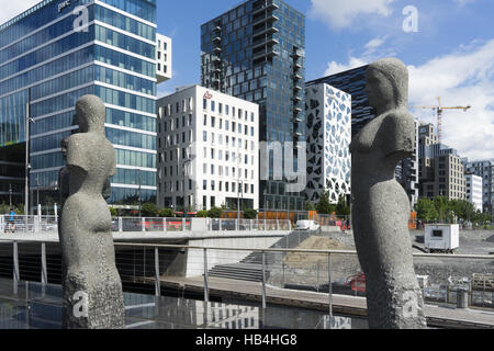 Büro-Viertel-Barcode in Oslo Stockfoto