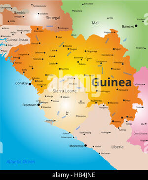 Farbkarte von Guinea Stockfoto