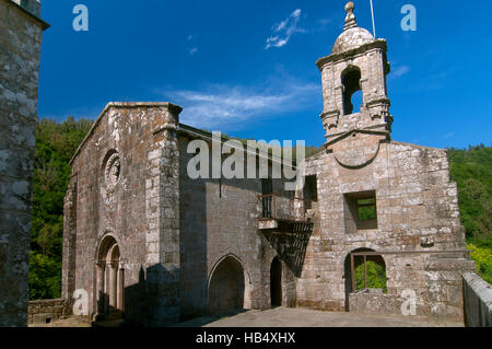 Benediktiner Kloster von San Juan de Caaveiro (10. Jahrhundert), Pontedeume, La Coruña Provinz, Region Galicien, Spanien, Europa Stockfoto