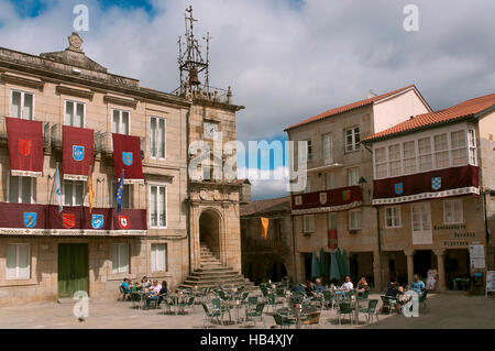 Main Square und Rathaus, Ribadavia, Orense Provinz, Region Galicien, Spanien, Europa Stockfoto