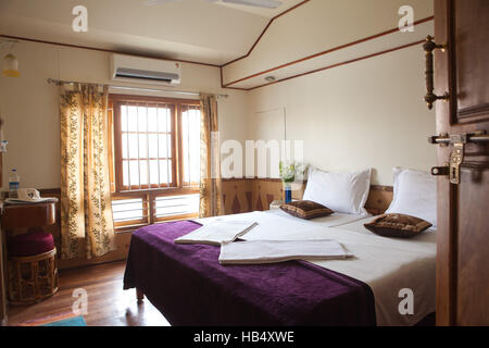 Zimmer auf Hausboot, Backwaters von Kerala, Indien Stockfoto