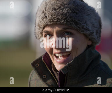 Victoria Pendleton während eines Treffens von Punkt zu Punkt bei Barbury Castle Race Course, Wiltshire. Stockfoto