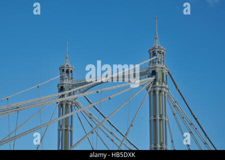 Albert Bridge, Eisenverarbeitung, Eisen Brückenbauwerk.  viktorianischen Technik Stockfoto