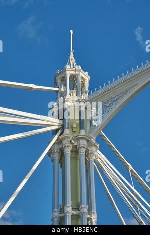 Albert Bridge, Eisenverarbeitung, Eisen Brückenbauwerk.  viktorianischen Technik Stockfoto