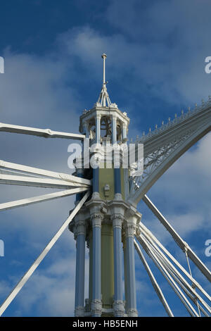 Albert Bridge, Eisenverarbeitung, Eisen Brückenbauwerk.  viktorianischen Technik Stockfoto