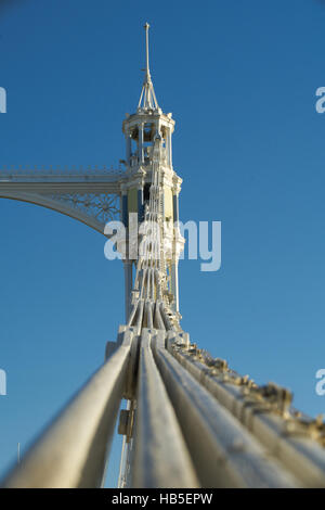 Albert Bridge, Eisenverarbeitung, Eisen Brückenbauwerk.  viktorianischen Technik Stockfoto