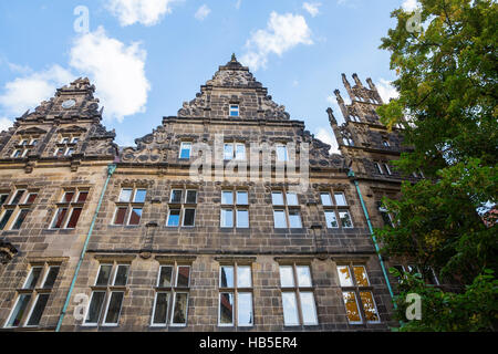 Bild der Giebel der alten Häuser in Münster, Deutschland Stockfoto