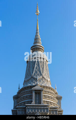 Dach des königlichen Palastes in Phnom Penh. Khmer Architektur, Kambodscha Stockfoto