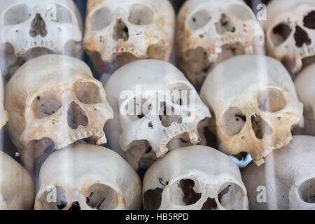 Schädel und Knochen in Killing Field, Phnom Penh, Kambodscha Stockfoto