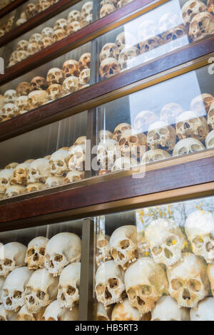 Schädel und Knochen in Killing Field, Phnom Penh, Kambodscha Stockfoto