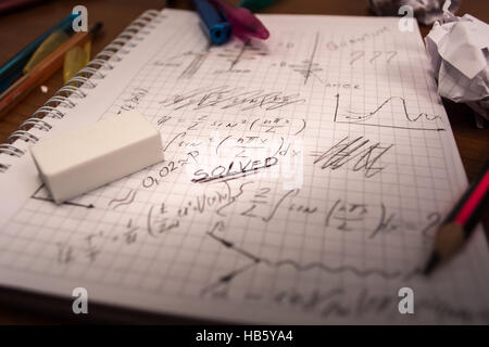 Mathematischen notebook Stockfoto