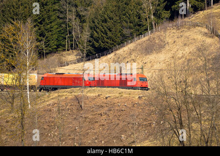 Österreichischen Bundesbahnen ÖBB Zug in der Natur Stockfoto