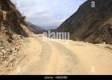 Straße in Bhutan Stockfoto