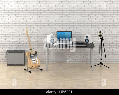 Homerecording-Studio Stockfoto