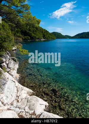 Veliko Jezero (großer See) Nationalpark Mljet, Mljet, Kroatien. Stockfoto