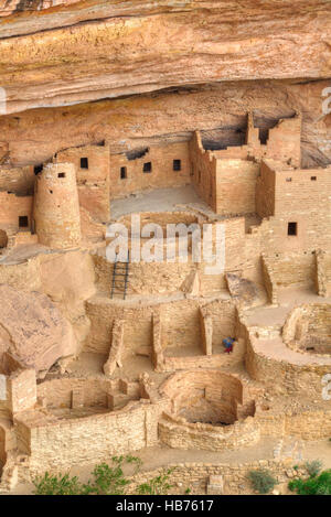 Anasazi-Ruinen, Cliff Palace, Mesa Verde National Park, UNESCO-Weltkulturerbe, 600 n. Chr. - 1.300 n. Chr., Colorado, USA Stockfoto