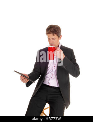 Geschäftsmann, trinken Kaffee. Stockfoto