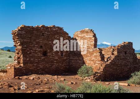 Lomaki Pueblo, bewohnte von ca. 1.100 N.Chr. bis 1.250 N.Chr, Wupatki National Monument, Arizona, USA Stockfoto