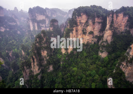 hohe Berggipfel von yuanjiajie Stockfoto