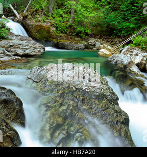 Vermillion fällt am Vermillion River im Kootenai National Forest in der Nähe von Forelle-Nebenfluß, montana Stockfoto