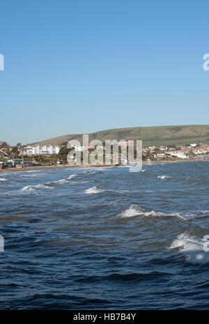 Ein Blick von Swanage Pier. Stockfoto