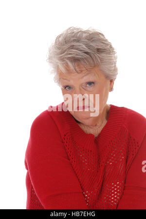 Überrascht, erschrocken senior Frau. Stockfoto