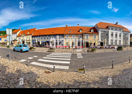 Stadt von Samobor quadratische Ansicht zentrieren Stockfoto